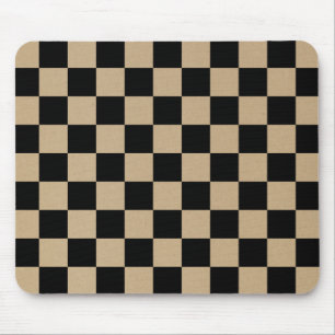 Chequerboard pattern, grid pattern, black squares mouse mat