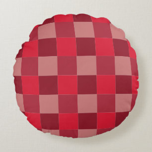 Chequerboard pattern round cushion