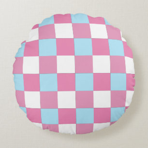 Chequerboard Pattern Round Cushion
