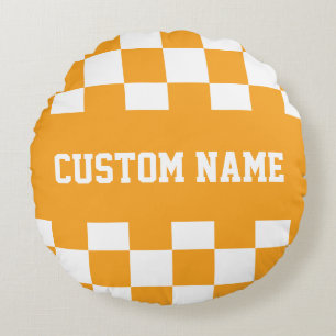 Chequerboard Pattern Round Cushion