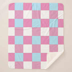 Chequerboard Pattern Sherpa Blanket