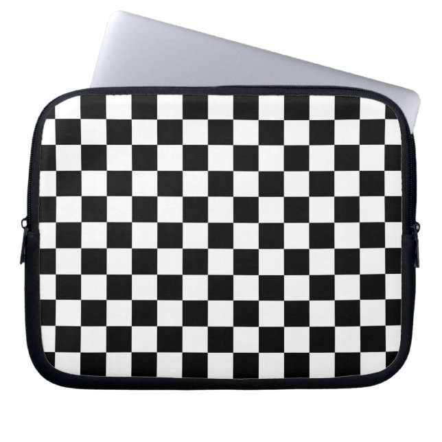 Chequerboard Race Flag Laptop Sleeve (Front)