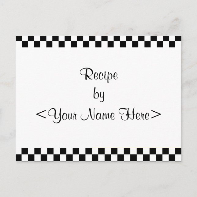 Chequerboard Recipe Cards 4 x 6 (Front)