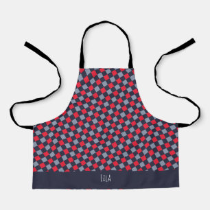 Chequerboard Red Blue Minimal Pattern Apron