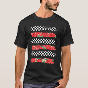Chequerboard Rose Chequered Stripes T-Shirt