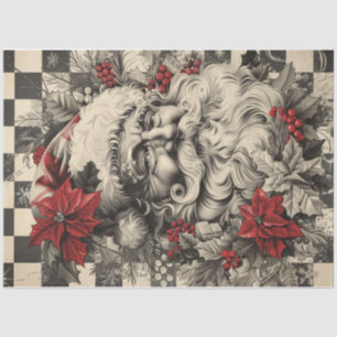 Chequerboard Santa Clause Tissue Paper
