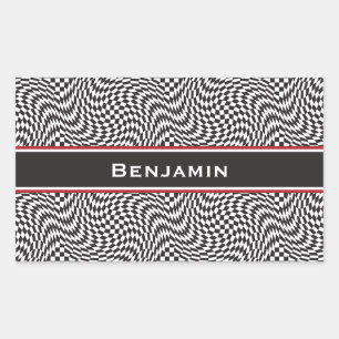 Chequerboard Warp Rectangular Sticker