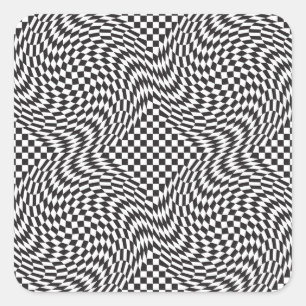 Chequerboard Warp Square Sticker