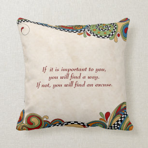 Chequerboard Whimsy Affirmation Pillow