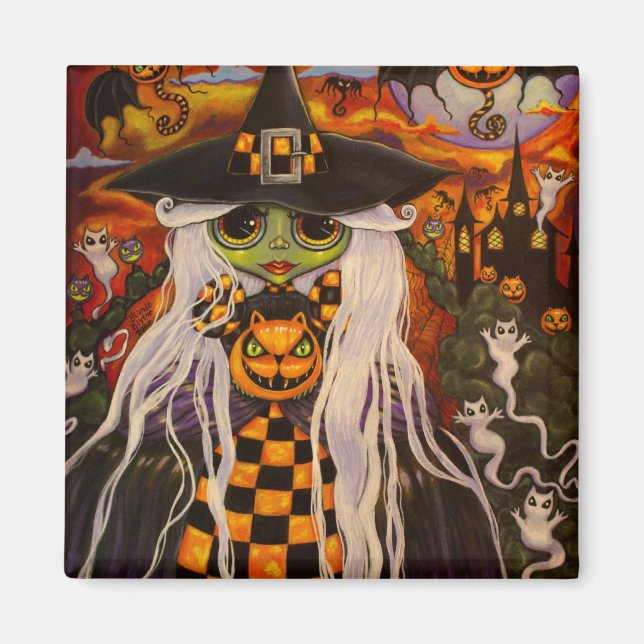 Chequerboard Witch Magnet (Front)