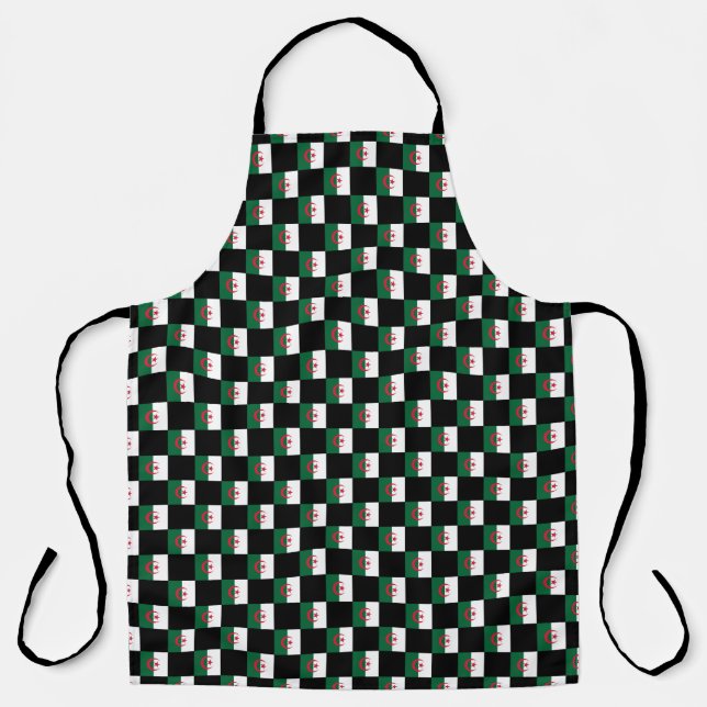 Chequered Algeria Flag Pattern  Apron (Front)