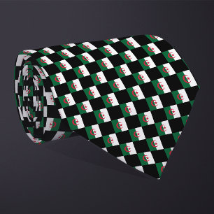 Chequered Algeria Flag Pattern Tie