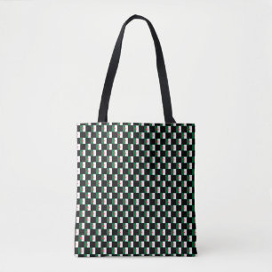 Chequered Algeria Flag Pattern Tote Bag