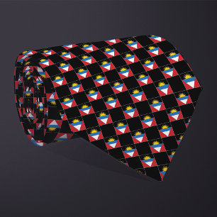 Chequered Antigua and Barbuda Flag Pattern Tie