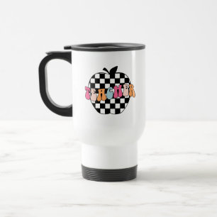Chequered Apple Teacher Travel Mug