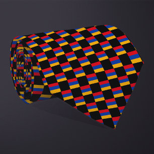 Chequered Armenia Flag Pattern Tie