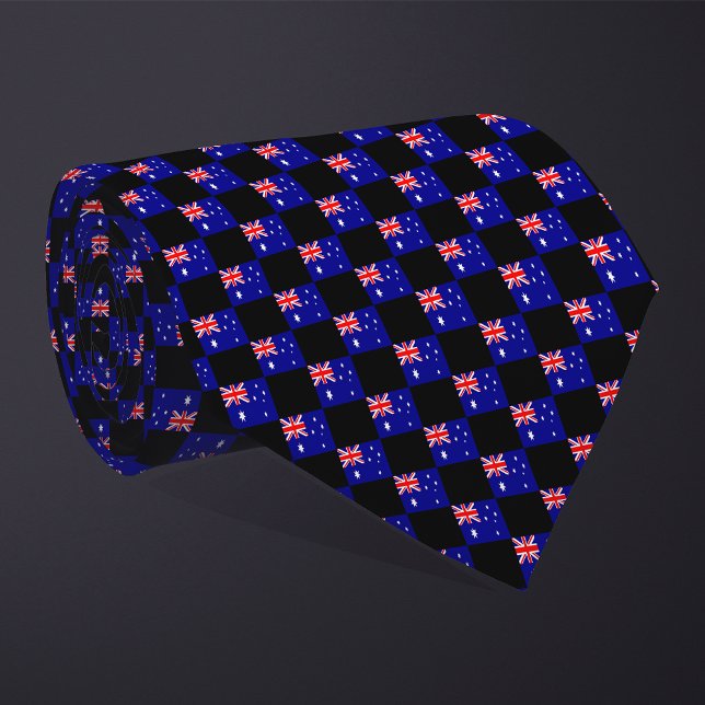 Chequered Australia Flag Pattern  Tie (Creator Uploaded)