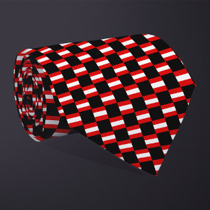 Chequered Austria Flag Pattern Tie