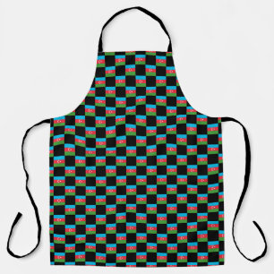 Chequered Azerbaijan Flag Pattern Apron