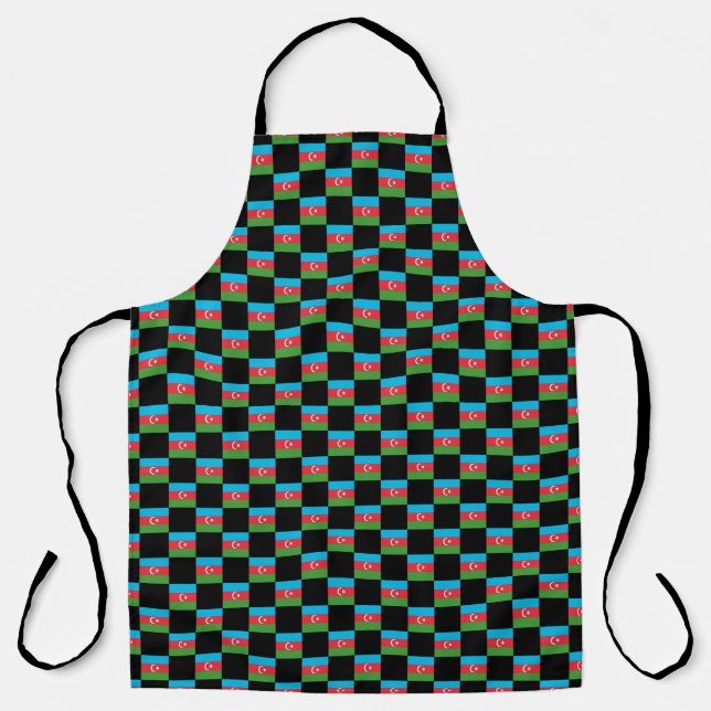 Chequered Azerbaijan Flag Pattern  Apron (Front)