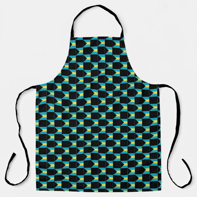 Chequered Bahamas Flag Pattern  Apron (Front)