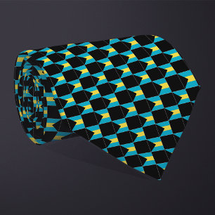 Chequered Bahamas Flag Pattern Tie