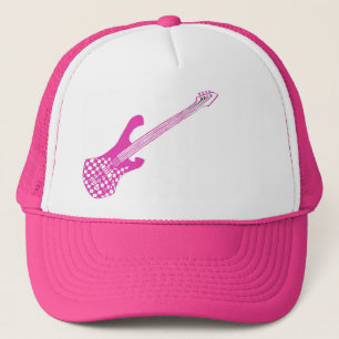 Chequered Bass Hat-Pink Trucker Hat