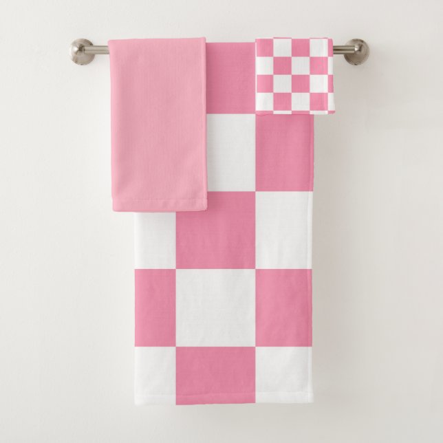 Chequered Bath Towel Set (Insitu)