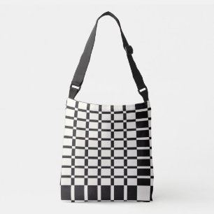 Chequered beauty black and white crossbody bag