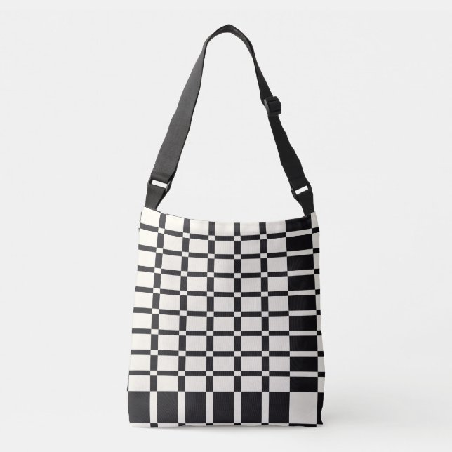 Chequered beauty black and white crossbody bag (Front)
