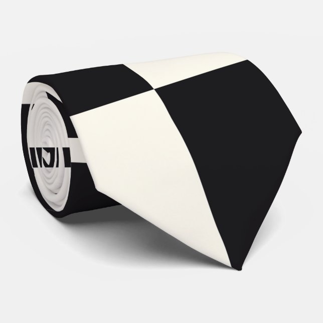 Chequered beauty black and white tie (Rolled)