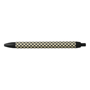 Chequered Beige and Black Black Ink Pen