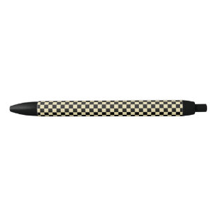 Chequered Beige and Black Ink Pen