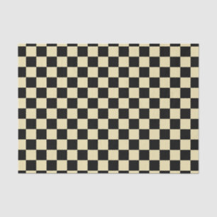Chequered Beige and Black Tissue Paper