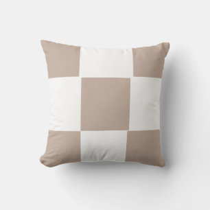 Chequered Beige Tan Cushion