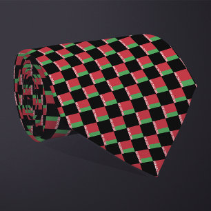 Chequered Belarus Flag Pattern Tie