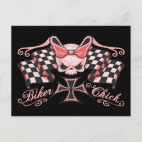 Chequered Biker Chick