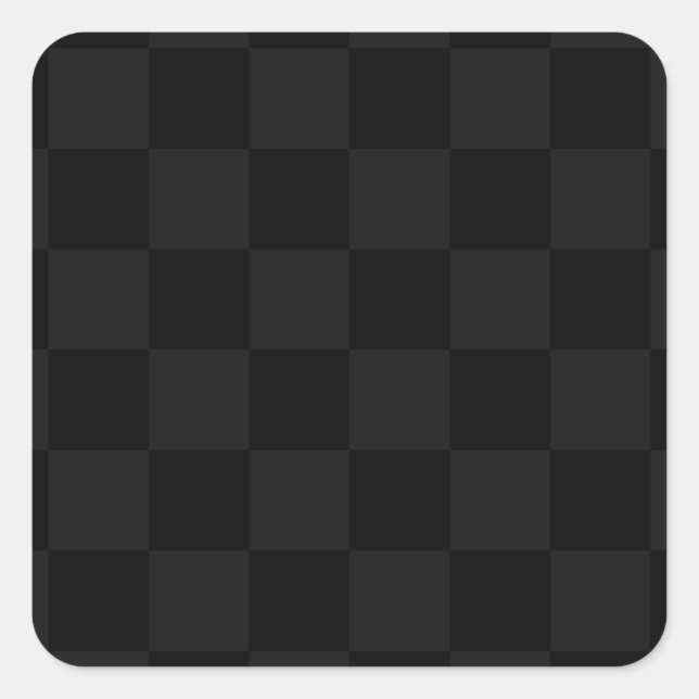 Chequered - Black and Dark Grey Square Sticker (Front)