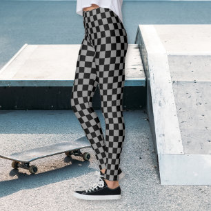 Chequered Black and Grey Leggings