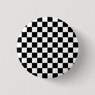 Chequered Black and White 3 Cm Round Badge