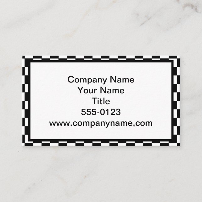 Chequered Black and White Business Card (Front)
