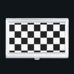 Chequered Black and White Business Card Holder<br><div class="desc">Cool simple black and white chequered pattern is made of rows of alternating white and black squares. Feel free to customise the product to make it your own. Digitally created 9000 x 6000 pixel image. Copyright ©2013 Claire E. Skinner, All rights reserved. To see this design on other items, click...</div>