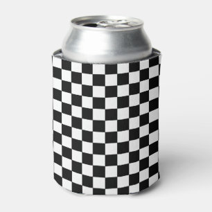 Chequered Black and White Can Cooler