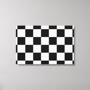 Chequered Black and White Canvas Print