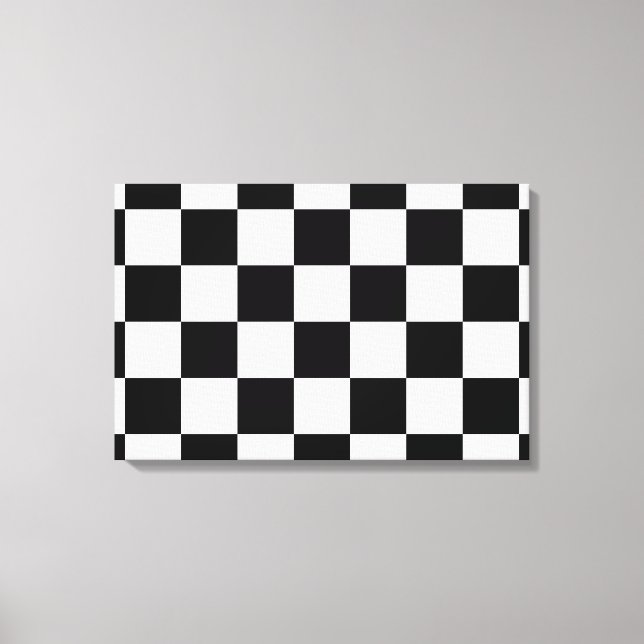 Chequered Black and White Canvas Print (Front)