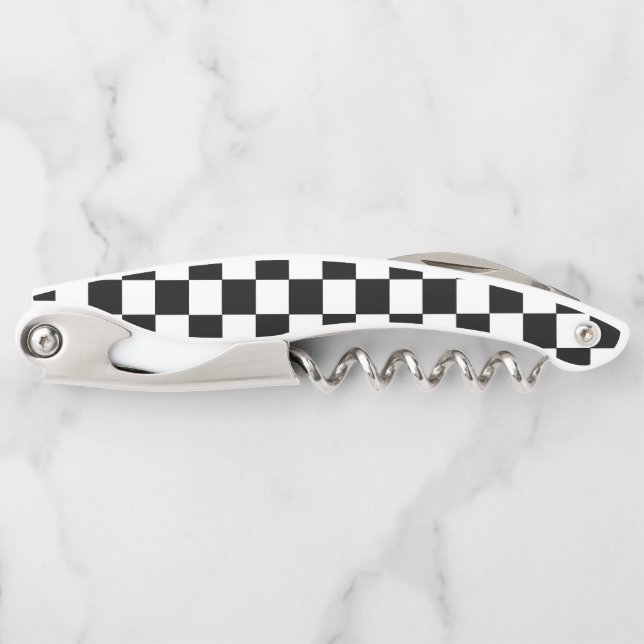 Chequered Black and White Corkscrew (Front)