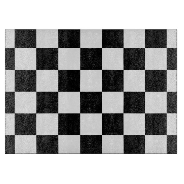 Chequered Black and White Cutting Board (Front)