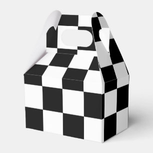 Chequered Black and White Gable Favour Box