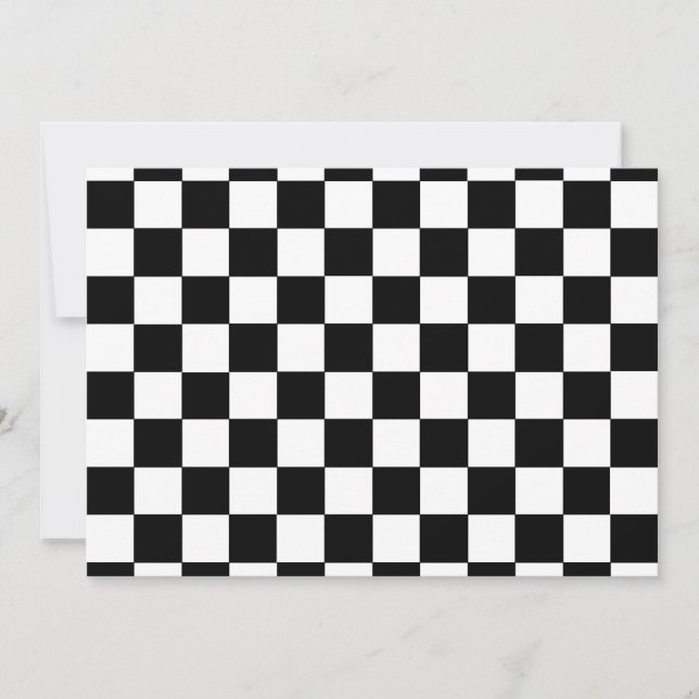Chequered Black and White Invitation (Front)