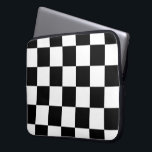 Chequered Black and White Laptop Sleeve<br><div class="desc">Cool simple black and white chequered pattern is made of rows of alternating white and black squares. Feel free to customise the product to make it your own. Digitally created 9000 x 6000 pixel image. Copyright ©2013 Claire E. Skinner, All rights reserved. To see this design on other items, click...</div>